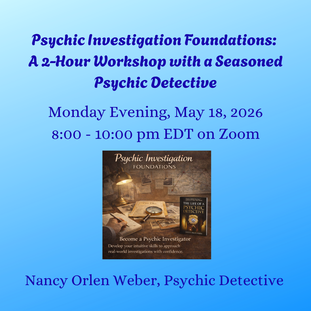 May 2026 Psychic Investigation Foundations Workshop Image for Website and Social Media