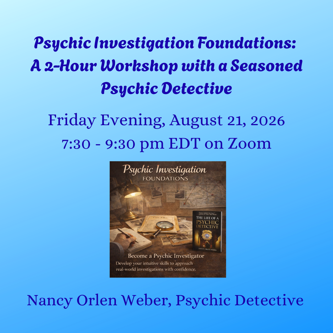 August 2026 Psychic Investigation Foundations Workshop Image for Website and Social Media